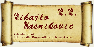 Mihajlo Masniković vizit kartica